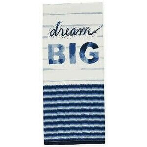 Ellen DeGeneres Dream Big Kitchen Dish Towels Blue Set of 2 100% Cotton 18x 28